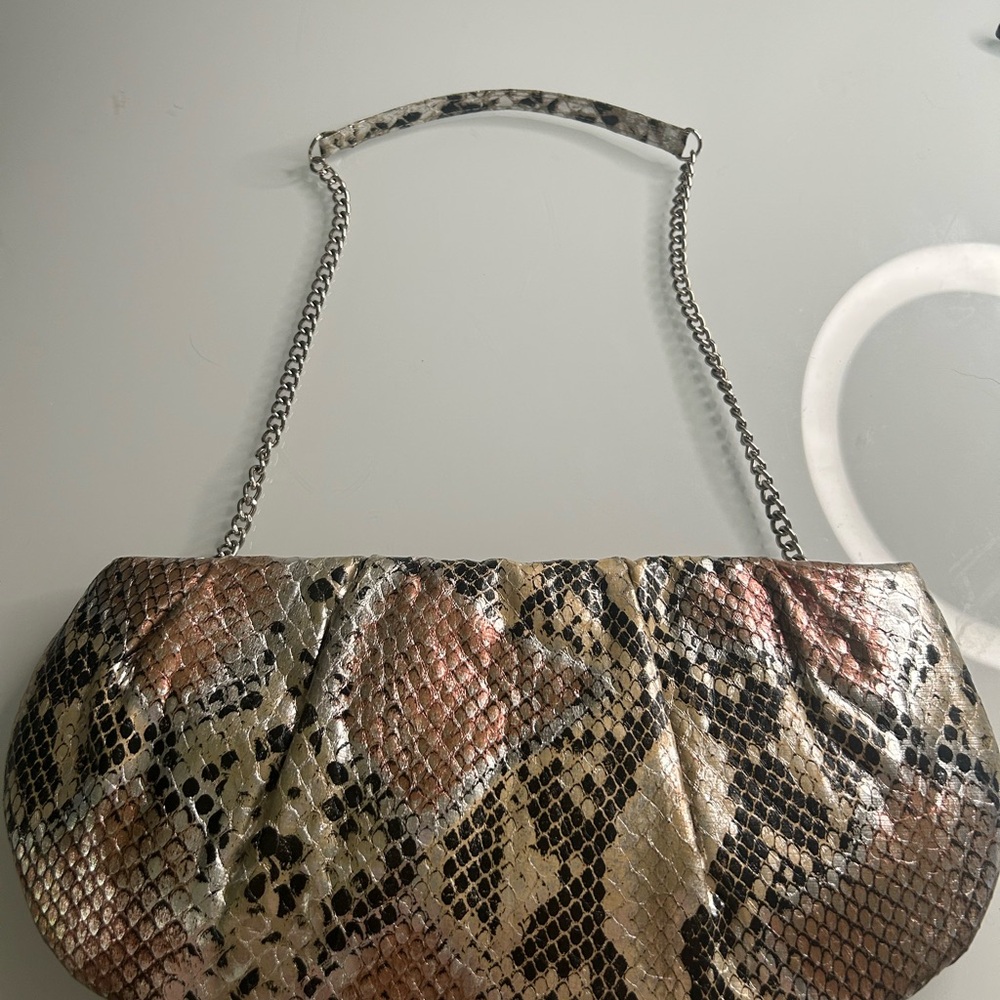 Style & Co Black and Brown Shoulder Bag with Chain Strap